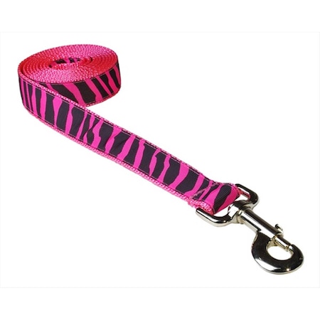 FlyFree 6 ft. Zebra Dog Leash44; Pink - Medium
